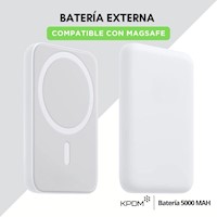 Batería externa 5000 mah para iphone tipo magsafe inalámbrico, blanco