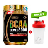 BCAA 8000 1 KG LEVEL PRO AMINOÁCIDOS ORANGE + SHAKER