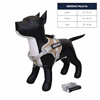 ARNÉS CAQUI TALLA XL REFLECTANTE PARA PERROS CON ASA