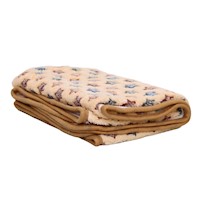 MANTA PARA CAMA DE MASCOTA SUAVE DE TERCIOPELO CÁLIDO LIBRE DE BPA MODELO ESTRELLA COLOR BEIGE 80X50CM