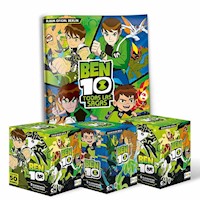 Ben 10 TODAS LAS SAGAS, 1 Álbum Tapa Blanda + 3 Cajitas (150 Sobres)