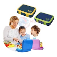 Lonchera para Niños Tipo Bento Box de 4 Divisiones, Incluye cubierto