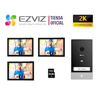 Kit Videoportero Inteligente HP7 2K Exterior Eviz + 2 MONITORES 64GB