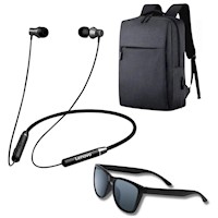 Audífonos In Ear Lenovo Bluetooth IPX5 HE05 + Mochila + Lentes