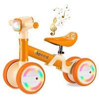 Correpasillos Bicicleta de Equilibrio Musical con Luces para Niños Naranja CS3