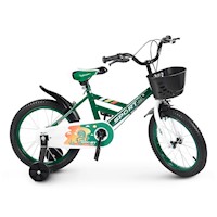 Bicicleta para Niños con Canasta Aro N° 12 Verde A41