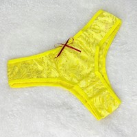 Calzón Bikini de Algodón Amarillo