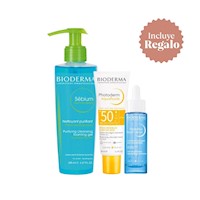 Pack Bioderma Limpieza + Hidratación + Fotoprotección para Piel Mixta a Grasa