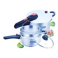 Olla A Presión Brikenia De 7.5litros Bk-237 Acero Quirurgico Plateado