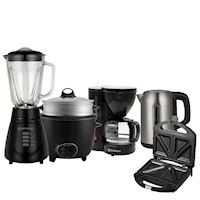 Pentacombo Licuadora + Sanguchera + Olla arrocera + Hervidor + cafetera imaco