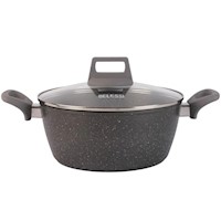 Cacerola 24cm Aluminio Forjado con Tapa de Vidrio