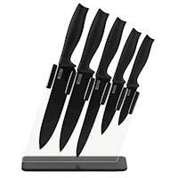 Set de Cuchillos x5 con Mango Soft Touch + Organizador Acrílico