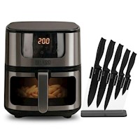 Combo x6: Freidora de Aire 4.5lt + Set de Cuchillos x5