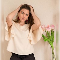 BLUSA LE MAGNIFIQUE PARA MUJER GLAMOUR SEDA - BEIGE