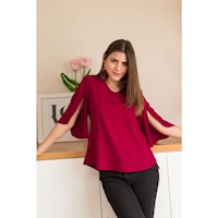 BLUSA LE MAGNIFIQUE PARA MUJER GLAMOUR SEDA - VINO