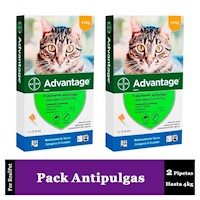 Pack x2 Pipeta Antipulgas ADVANTAGE Gatos hasta 4 kg