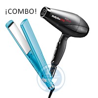 Combo BabylissPro Alisadora BNT9125TPE y Secador Black Star.
