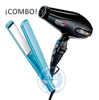 Combo BabylissPro Alisadora BNT9125TPE y Secador Portofino.