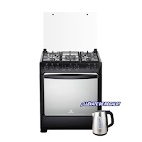COCINA A GAS INDURAMA BORGOÑA ZAFIRO 5 HORNILLAS + REGALO HERVIDOR ELÉCTRICO 1.7LTS INDURAMA HI-INX