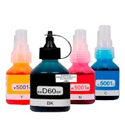 Pack de Tinta Compatible D60BK Negro y BT5001 Colores para Brother