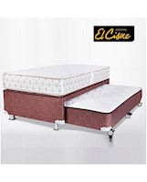 Box divan basic El Cisne 2 plazas (superior) 1.5 plz (inferior)+3 almoh.+2 prot