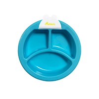 Plato Térmico Antideslizante Para Niños Bebes + Cubiertos Azul BR13