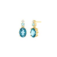 Aretes Topacio London Oro 18K & Brillantes