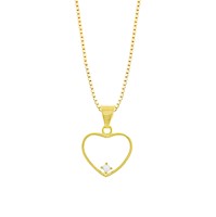 Collar Corazón Casual Oro 18K con Brillante