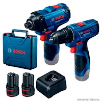 Taladro Percutor GSB 120 + Impacto GDR 120 Bosch 12v