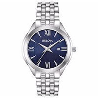 Reloj Análogo Bulova 96B303 Para Hombre Fecha Acero Inoxidable Dial Azul