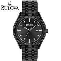 Reloj Bulova 98B289 Para Hombre Fecha Acero Inoxidable Negro