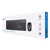 Kit Teclado y Mouse Xtech XTK-302S USB Cableado Español Negro Multimedia
