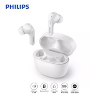 Audifono C/Microf. Philips True Wireless Tat2206 Bt 18h Ipx4 Usb-C Blanco