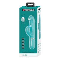 Vibrador Rabbit Sexual Femenino 3 en 1 Succionador y Pulsación Cyan