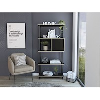 BIBLIOTECA CUBIK - NEGRO / DUNA | TUHOME