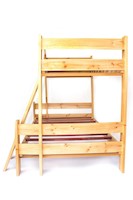 CAMAROTE MIXTO DE MADERA PINO - BANDA DE 12CM -  ACABADO BARNIZ