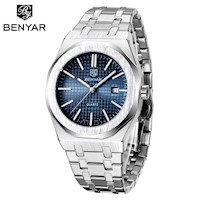 Reloj Hombre Lujo BENYAR 5156 Metálico Estilo Royal Oak