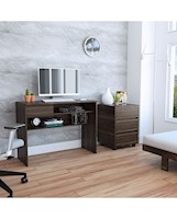 Combo Office TuHome 12: Escritorio + Archivador Habano