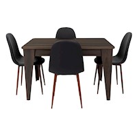 COMEDOR TORINO + 4 SILLAS SIN BRAZO - TORINO / CONCEPT - HABANO / NEGRO | MARCA: TUHOME