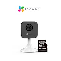 Cámara de seguridad de lente fijo para interiores H1C full hd ezviz + SD 128 GB