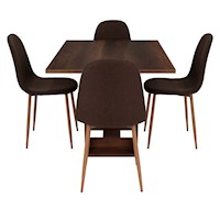 COMEDOR + 4 SILLAS SIN BRAZO - VOLTERRA / CONCEPT - CARAMELO / CAFÉ OSCURO | MARCA: TUHOME