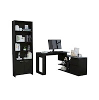 Combo office TuHome 21: escritorio + biblioteca - wengue