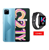 Celular Realme C21Y (4+64GB) Azul + Smartwatch Kumi KU2 Pro Negro
