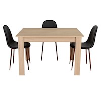 COMEDOR + 4 SILLAS SIN BRAZO - PORTOFINO / CONCEPT - ROVERE / NEGRO | MARCA: TUHOME