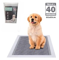 Pack x40 Pañal para Perros Talla L Alfombrilla Entrenamiento Absorbente Carbón A