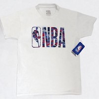 Polo Blanco NBA Para Niño Estampado