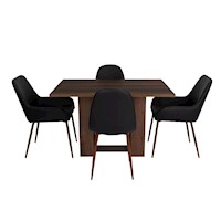 COMEDOR + 2 SILLAS SIN BRAZO + 2 SITIALS CON BRAZO - VOLTERRA / CONCEPT - CARAMELO / NEGRO | MARCA: TUHOME