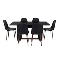 COMEDOR + 6 SILLAS SIN BRAZO - VOLTERRA / CONCEPT - WENGUE / NEGRO | MARCA: TUHOME