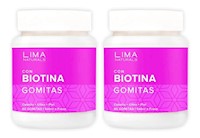 Gomitas con Biotina Sabor Fresa Lima Naturals 60 unidades Pack x 2