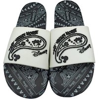 Sandalias Mickey Mouse Velcro Slide Para niños Blanca con negro - Unisex